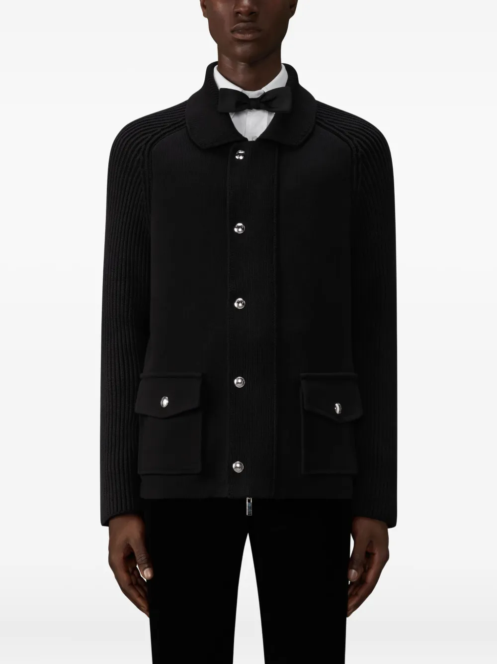 Thom Browne Shirtjack met klepzakken en ritssluiting Zwart