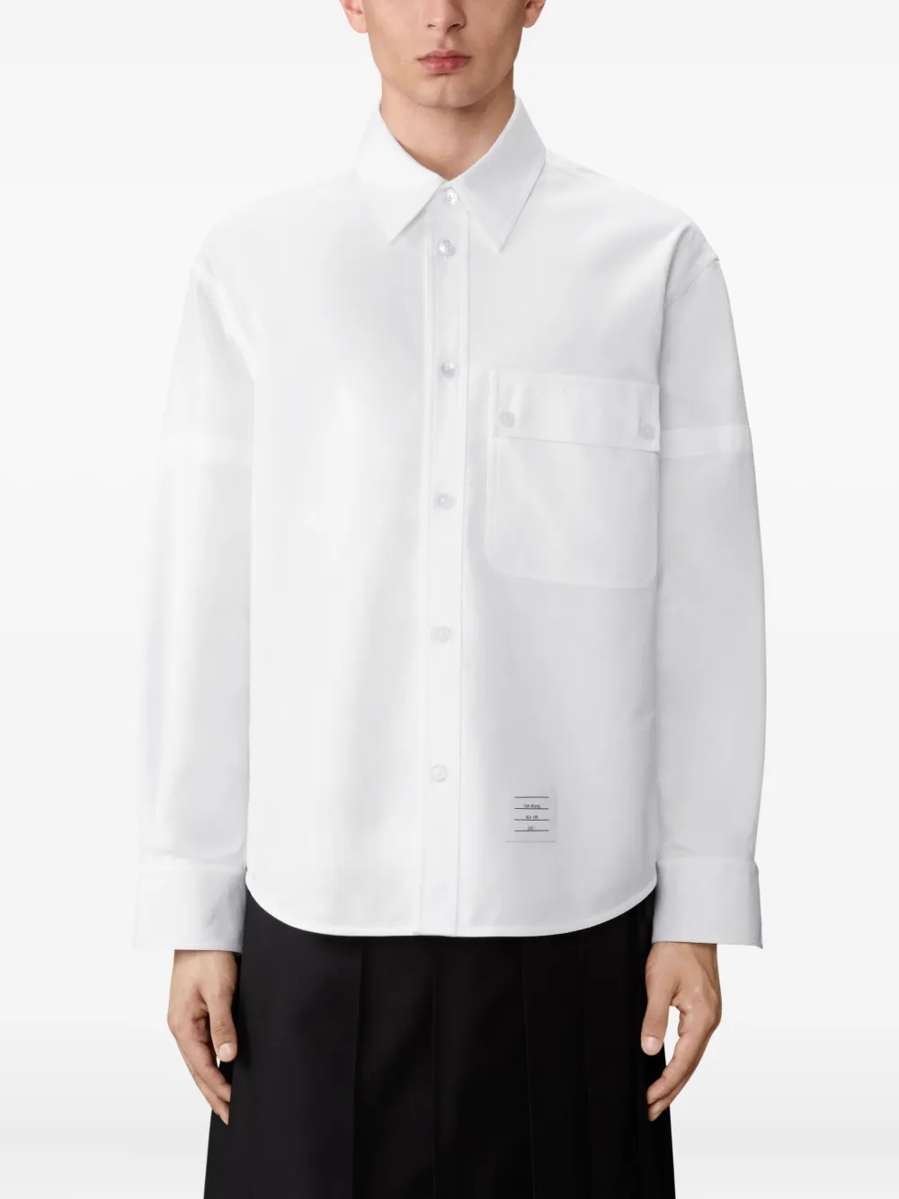 Thom Browne Overhemd met borstzak en armband Wit
