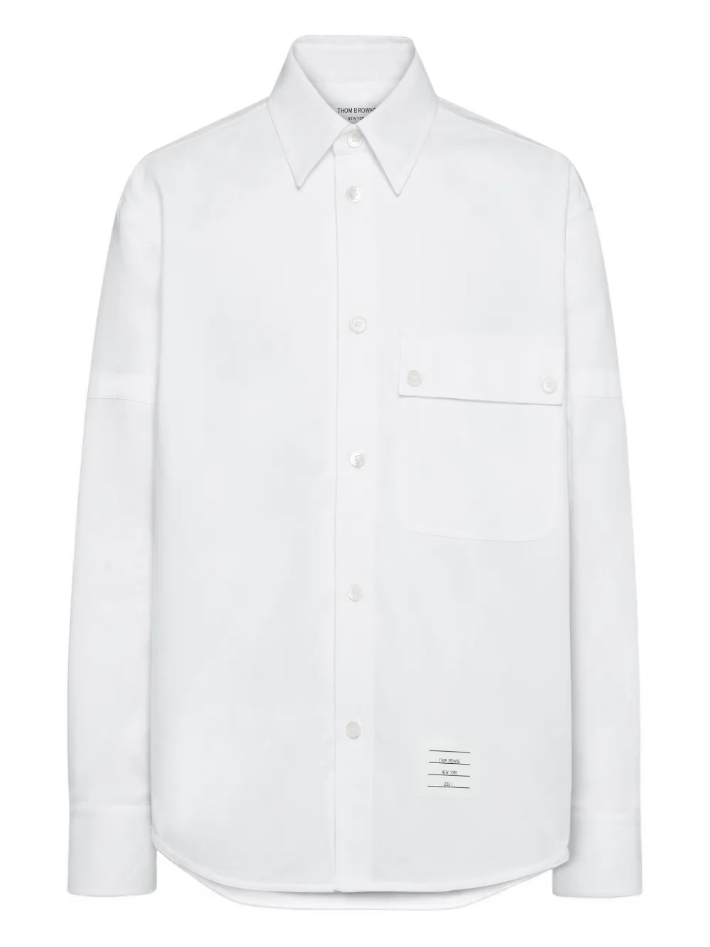 Thom Browne armband-detail chest-pocket shirt - White