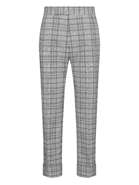 Thom Browne check-patterb back-strap trousers