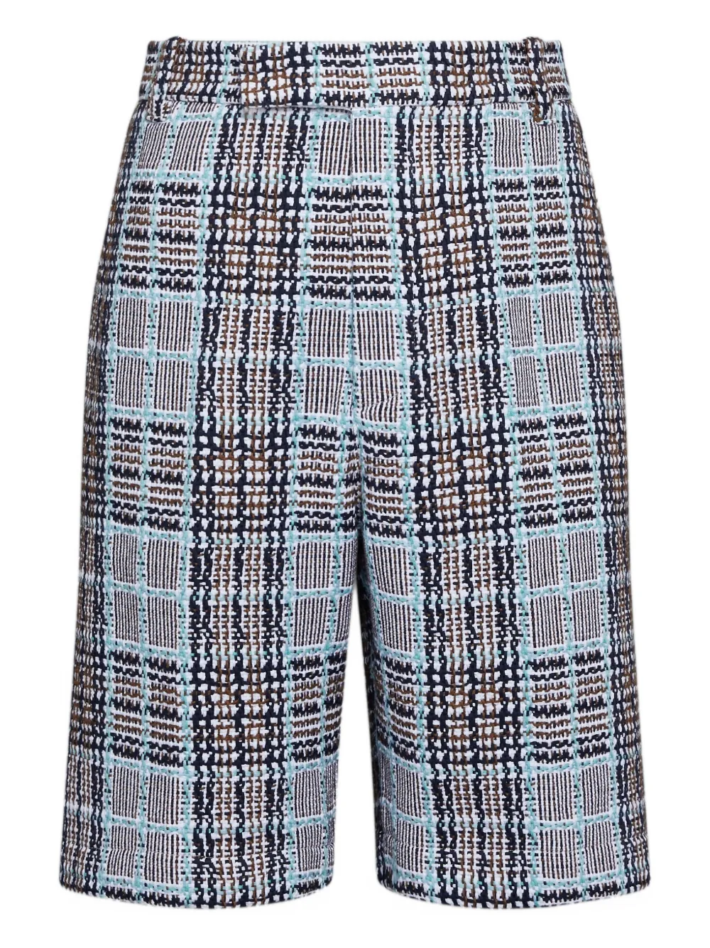 Thom Browne check-pattern tweed-effect shorts | Blue | Image 1
