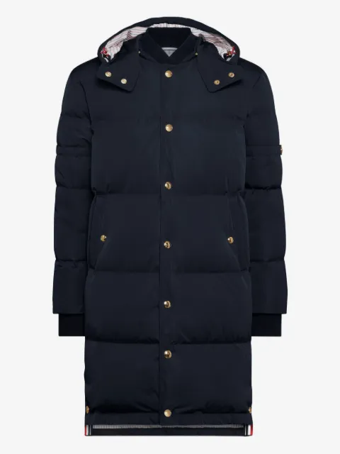 Thom Browne hooded stud button-fastening coat