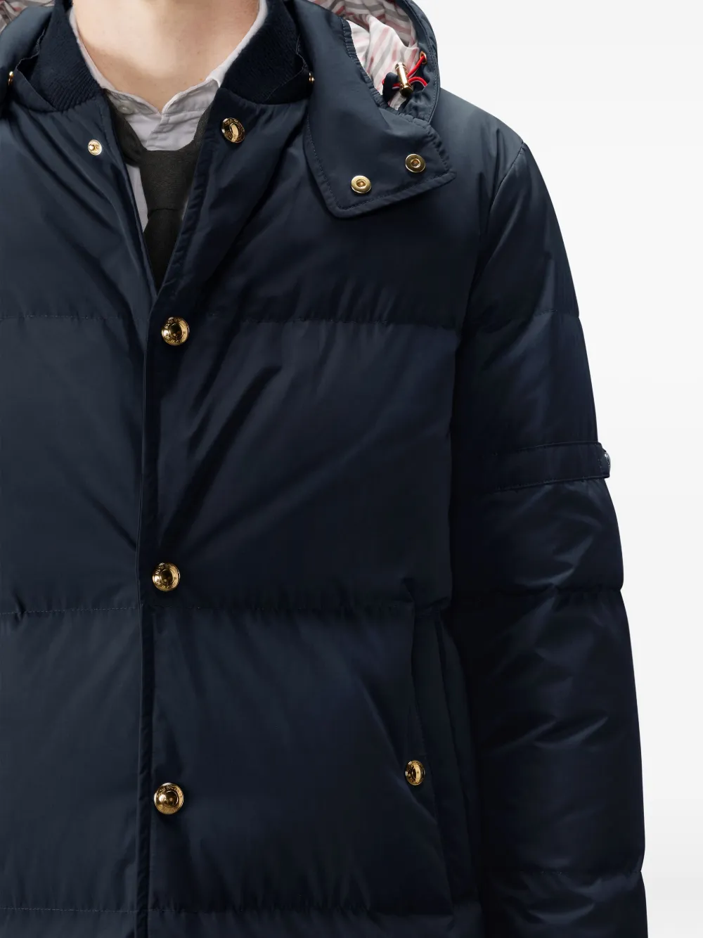 Thom Browne Jas met capuchon en drukknoopsluiting Blauw