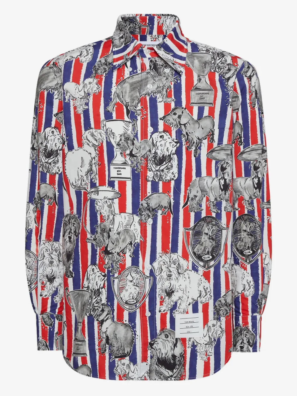 Thom Browne 毛巾布细节长袖衬衫 | 红色 | Image 1