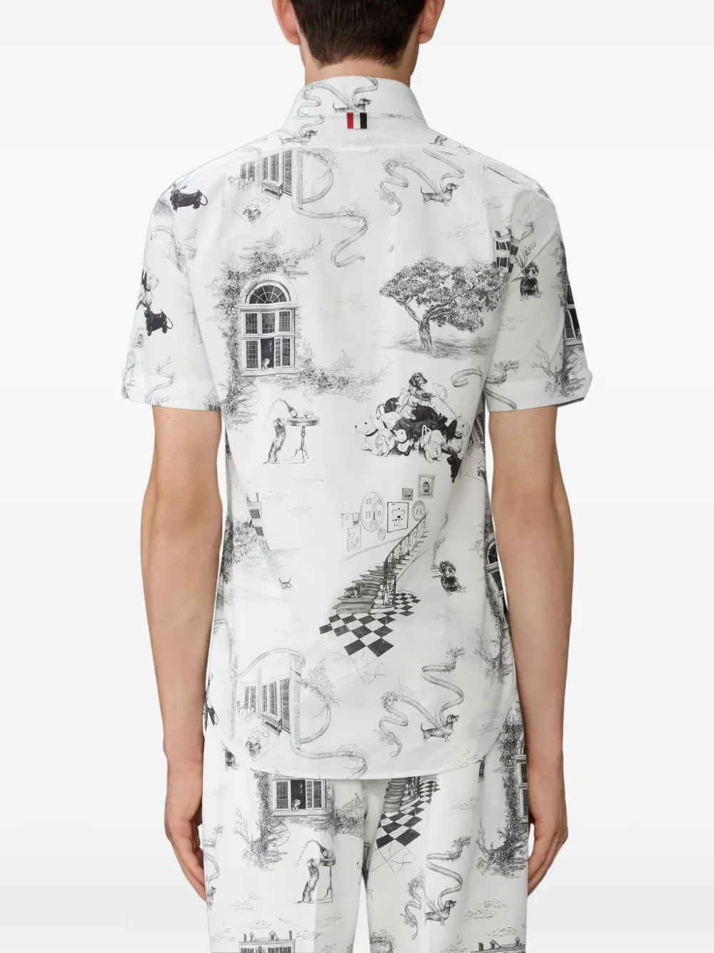 Thom Browne Hector Toile popeline overhemd met korte mouwen Wit