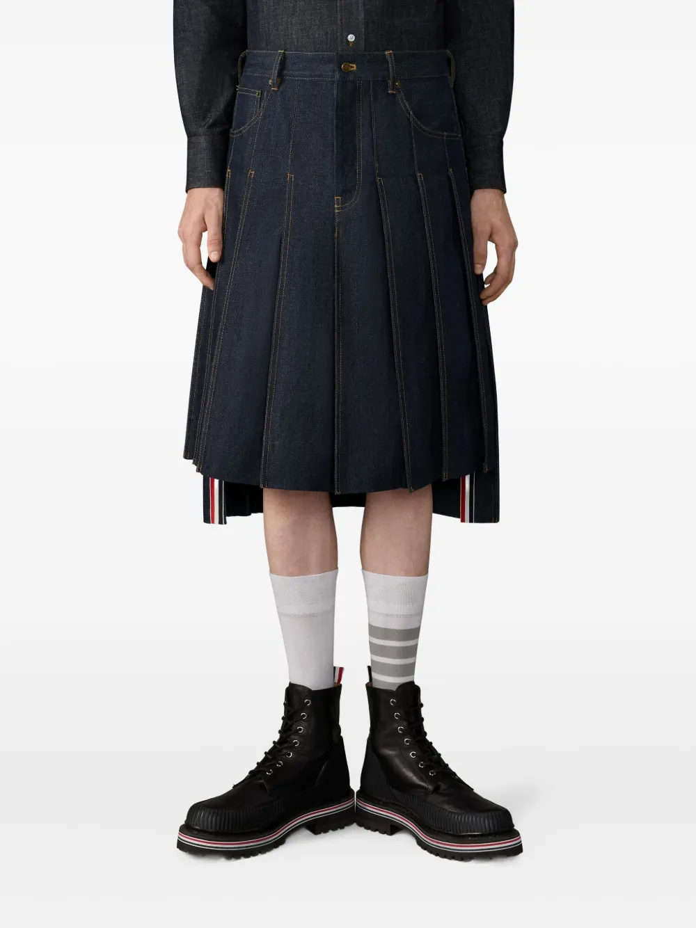 Thom Browne Plooirok met vijf zakken Blauw