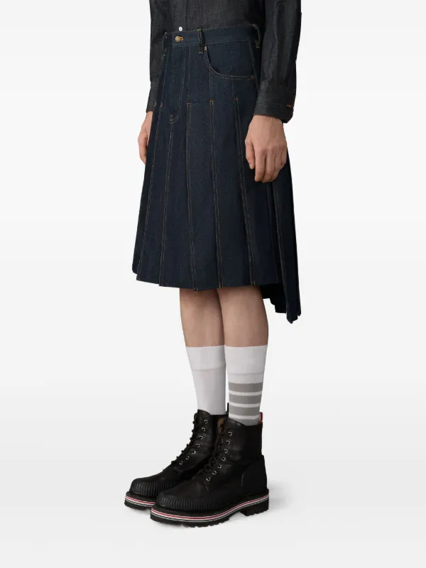 Thom Browne プリーツ スカート | ブルー | FARFETCH JP