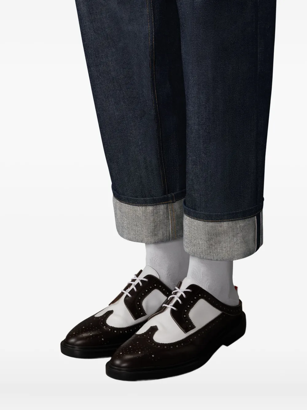 Thom Browne Broek met bandje en selvedge-detail Blauw