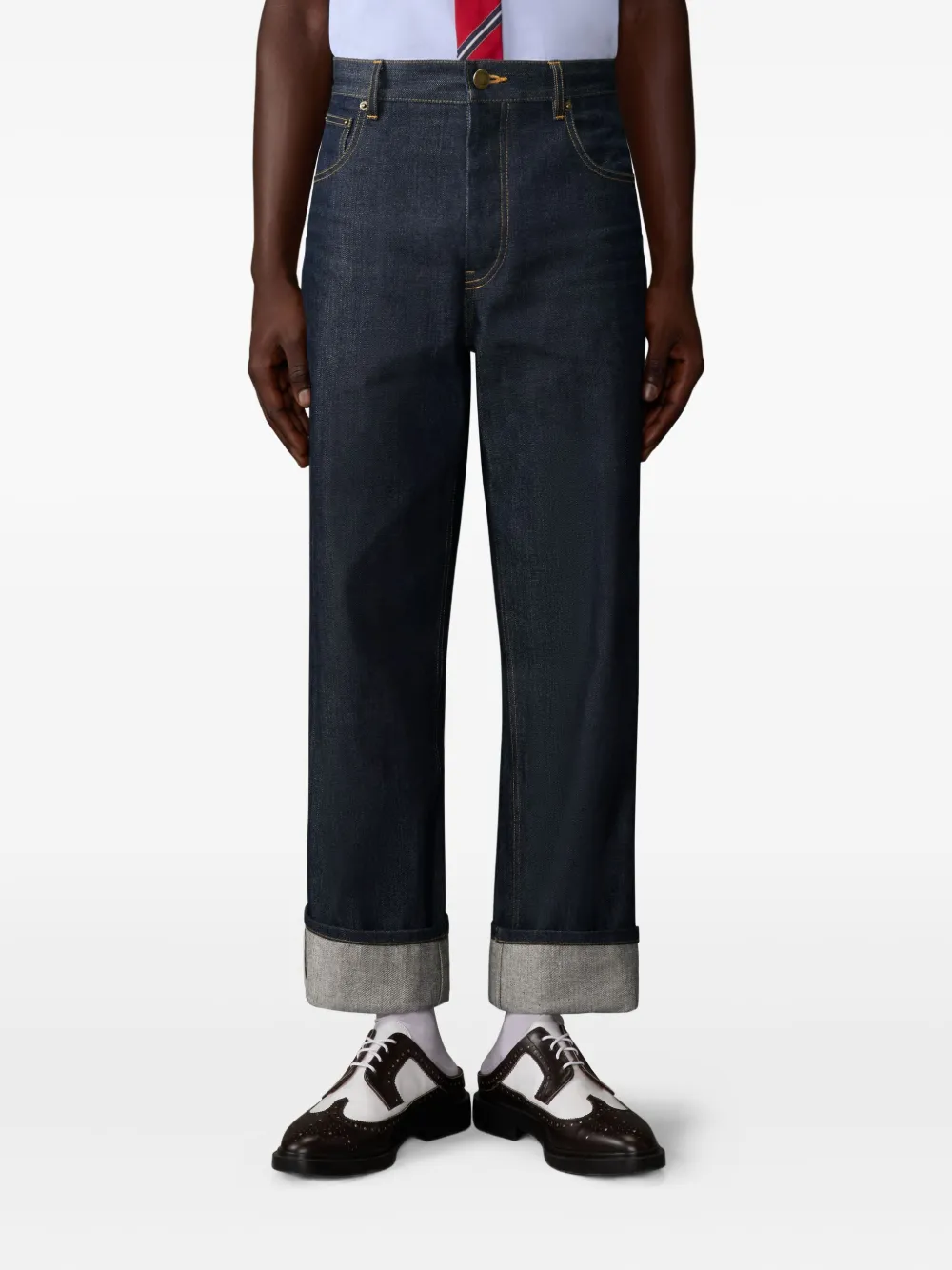  Thom Browne Pantalones Con Tira Trasera - Azul 