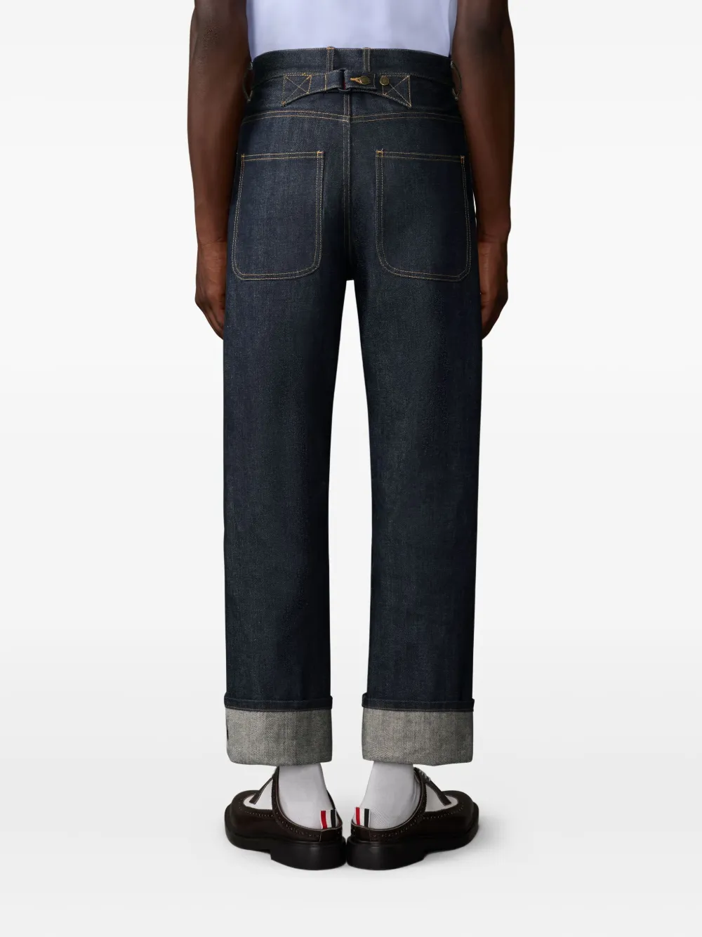 Thom Browne Broek met bandje en selvedge-detail Blauw