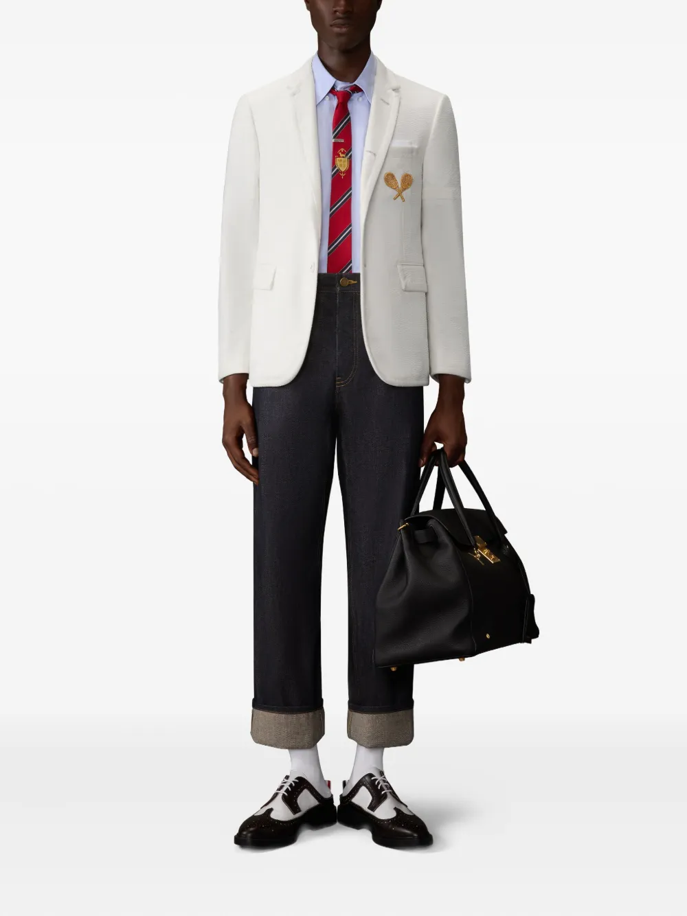 Thom Browne Broek met vijf zakken en afwerking - Blauw