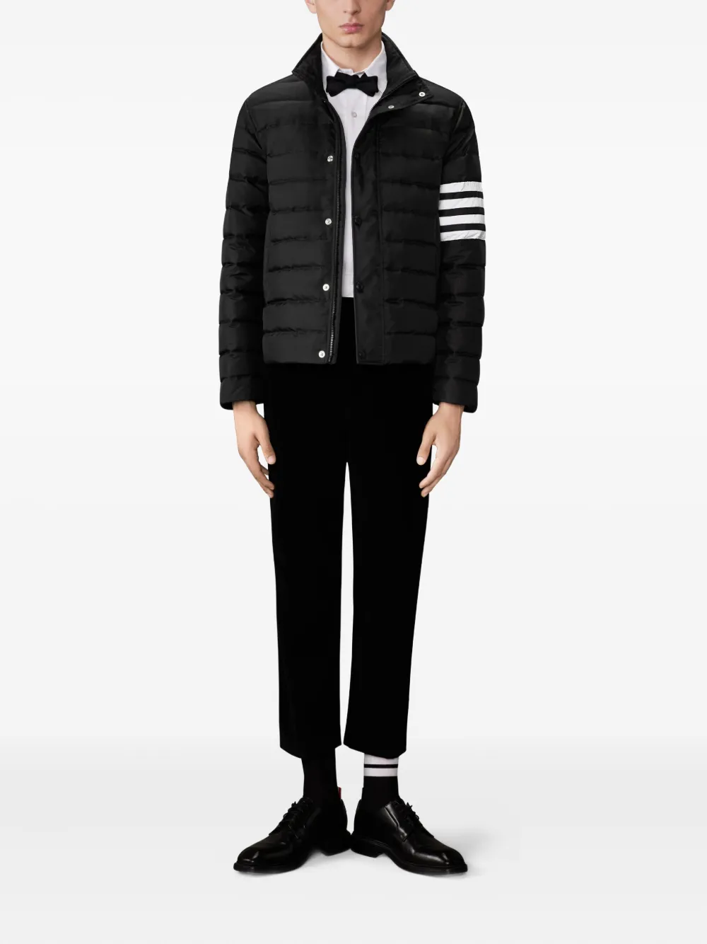 Thom Browne four-bar stripe-detail jacket | Down Jackets | Image 2