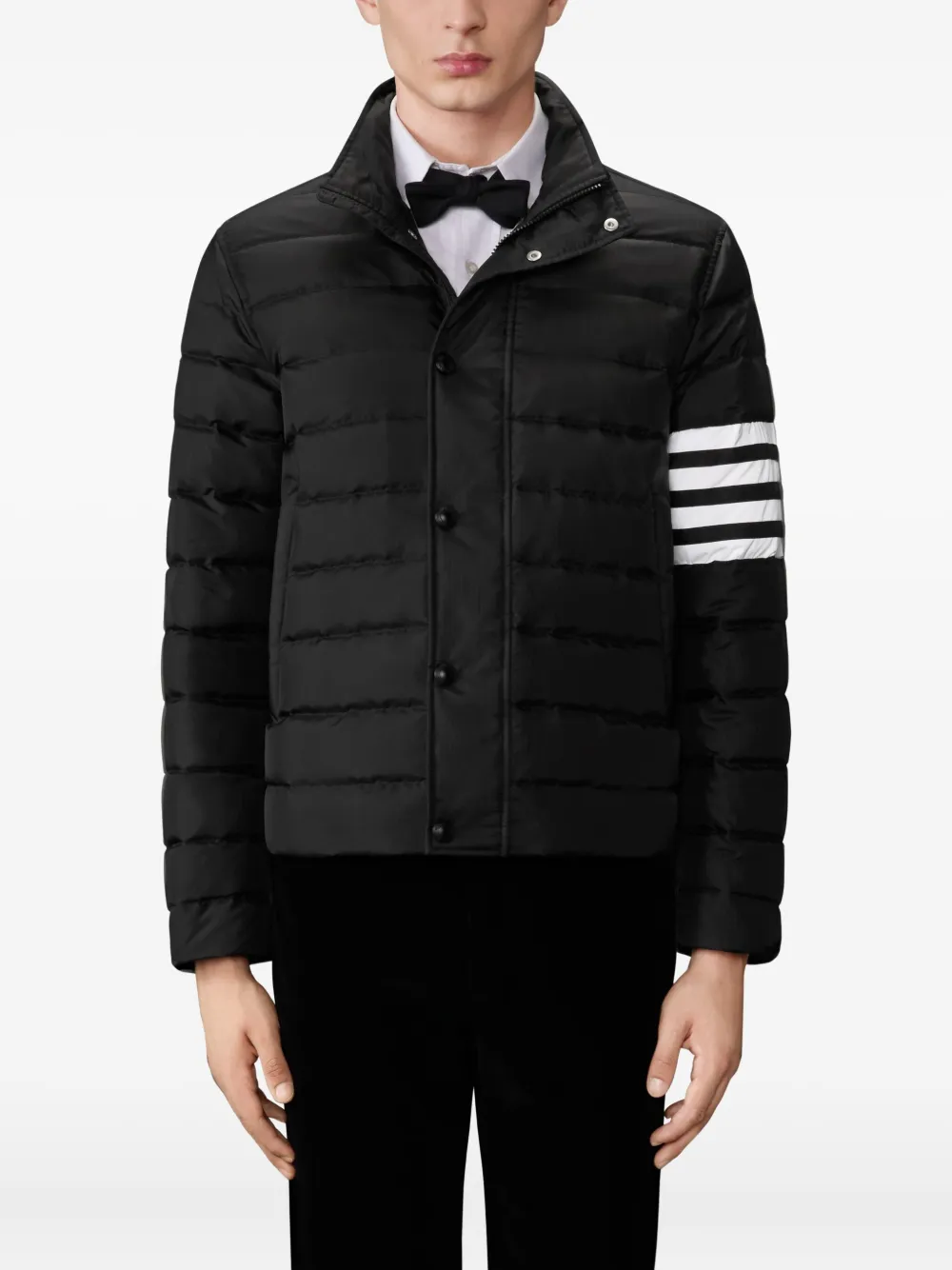 Thom Browne 4-Bar jack met streepdetail Zwart