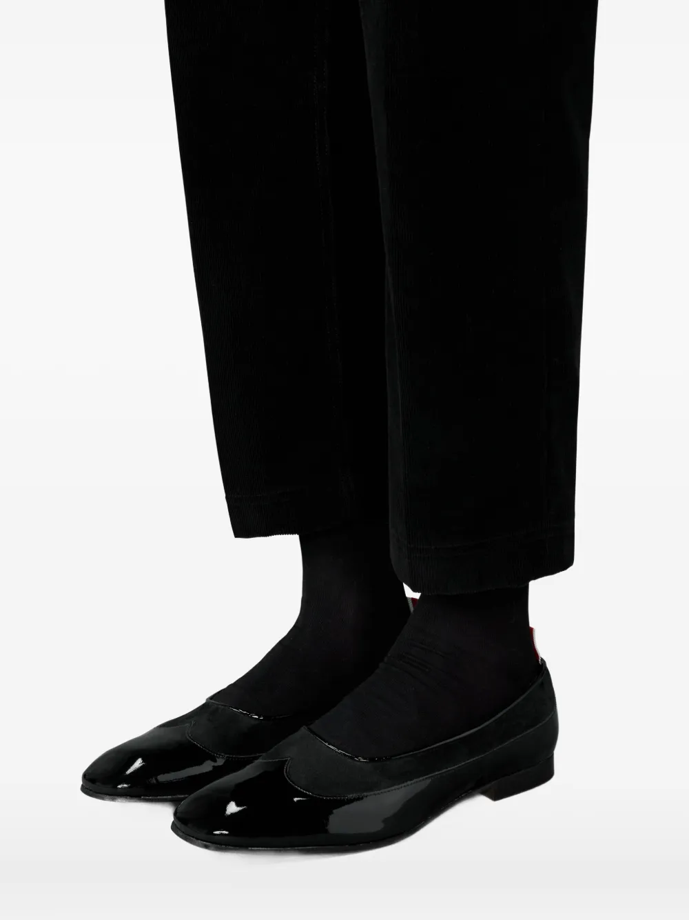 Thom Browne Leren ballerina's Zwart