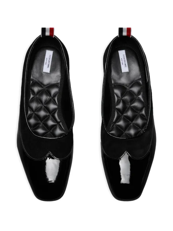 Thom Browne Soft Patent Calf Suede Opera Ballerina | Black | FARFETCH