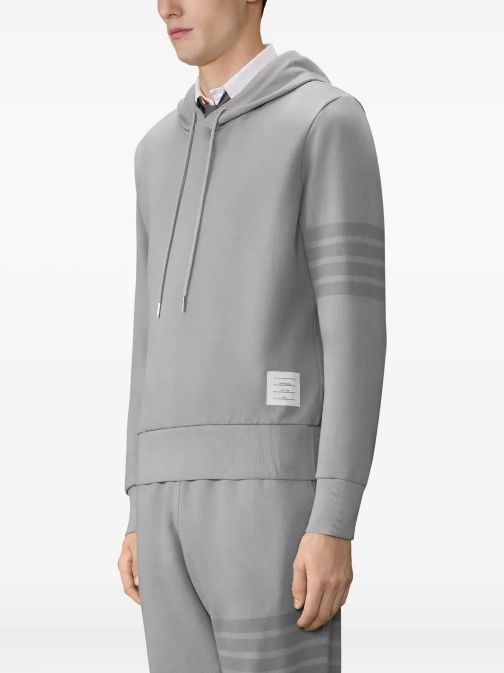 Thom Browne 4-Bar loopback hoodie Grijs