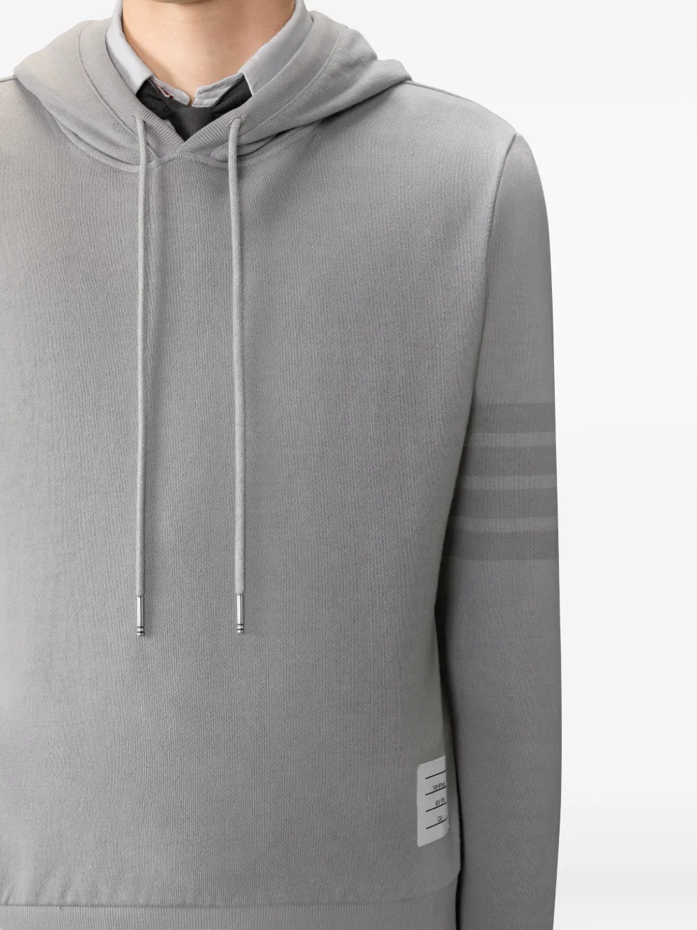 Thom Browne 4-Bar loopback hoodie Grijs