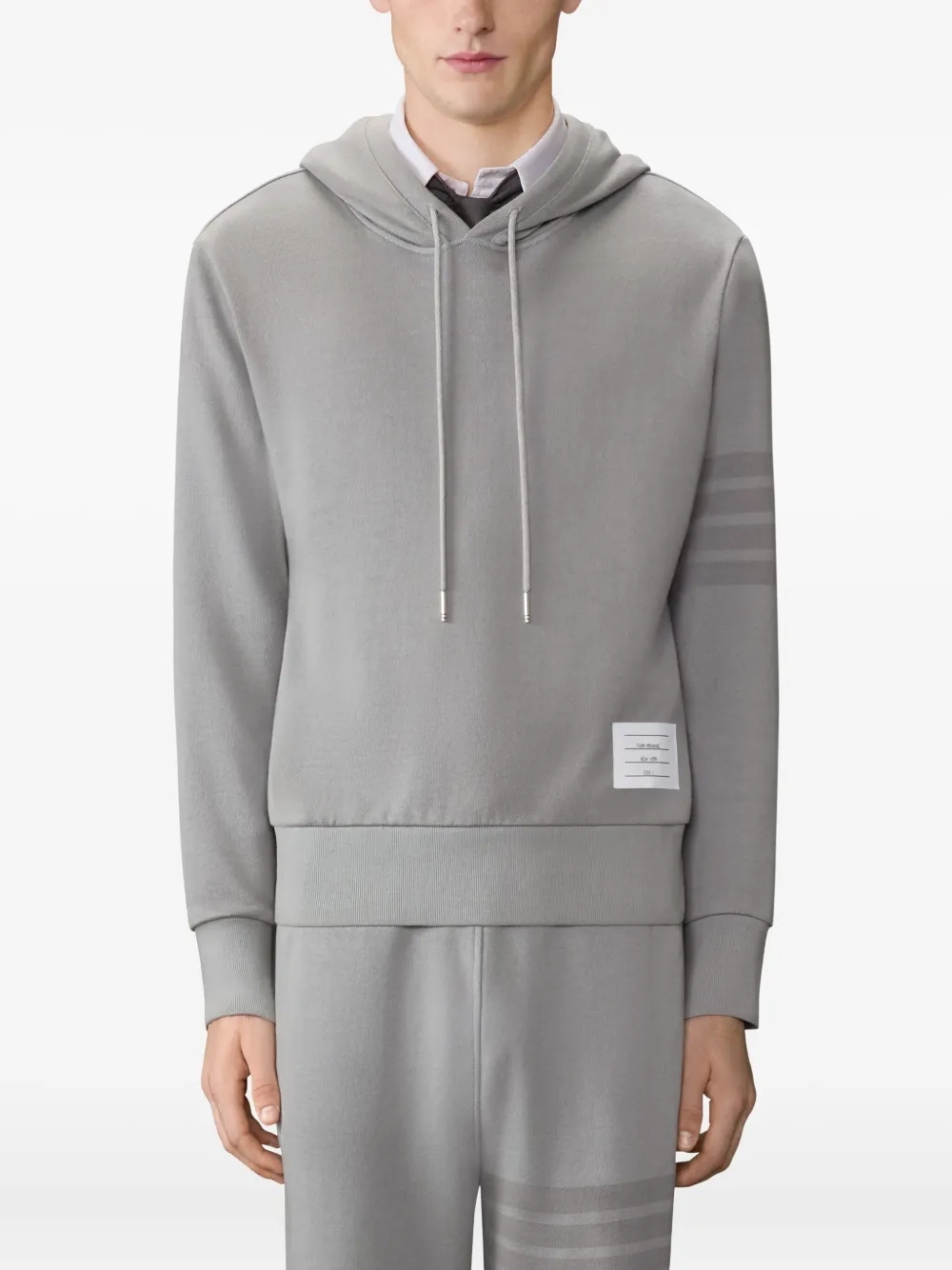 Thom Browne 4-Bar loopback hoodie Grijs