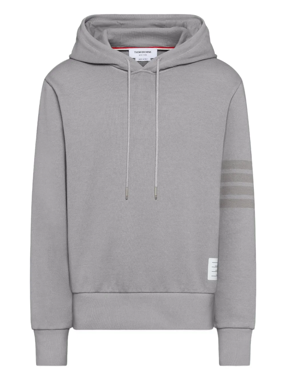 Thom Browne loopback four-bar hoodie - Grey