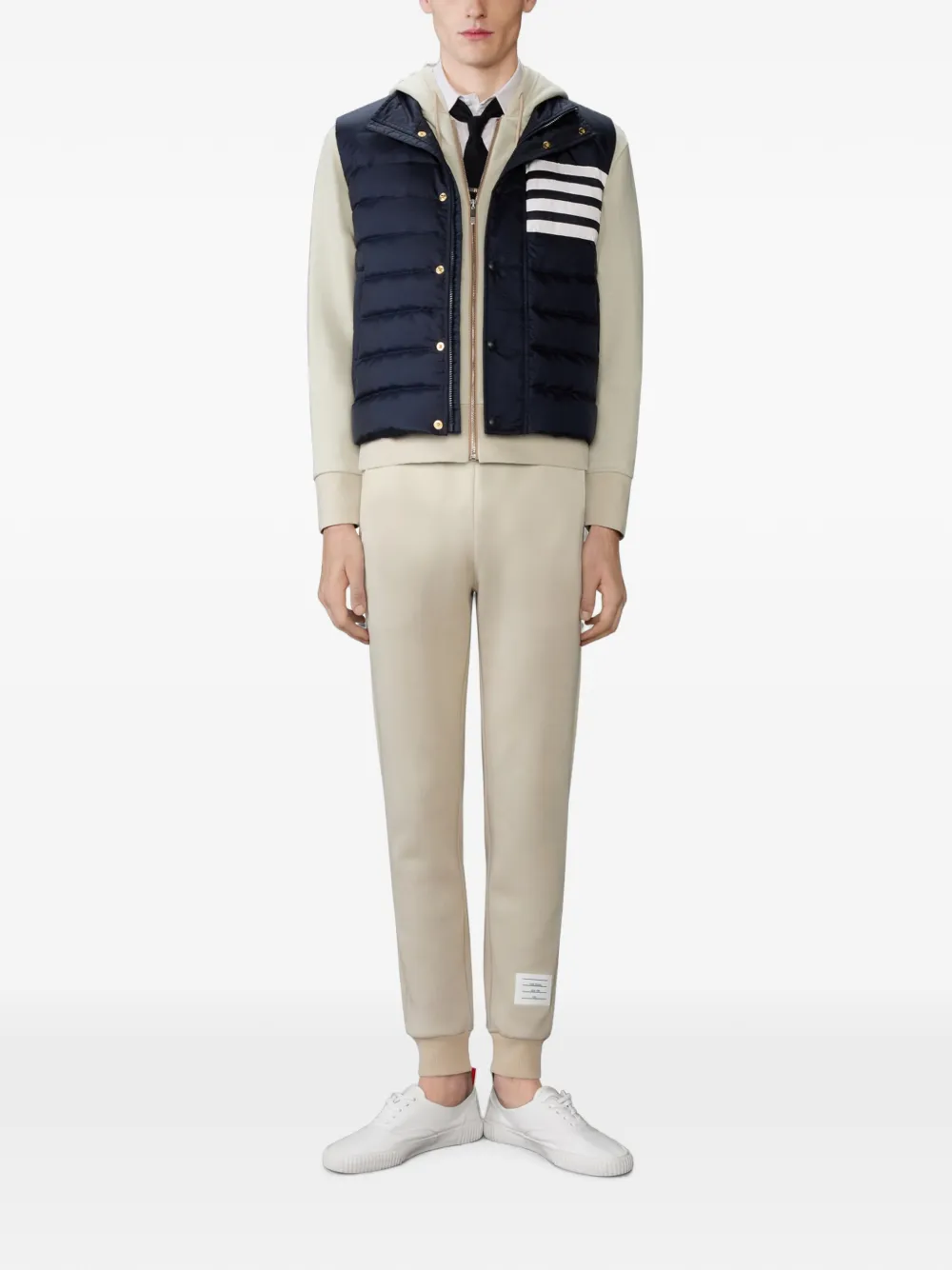 Thom Browne 4-Bar loopback trainingsshorts Beige