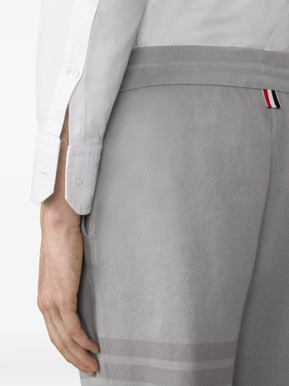 Thom Browne Loopback trainingsbroek met vier strepen Grijs
