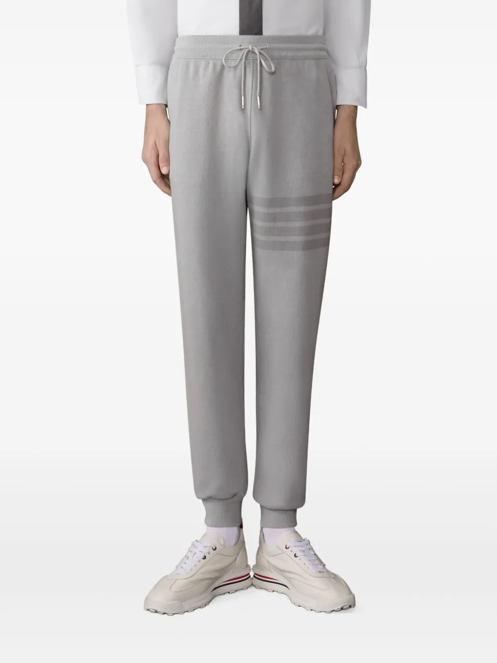 Thom Browne Loopback trainingsbroek met vier strepen Grijs