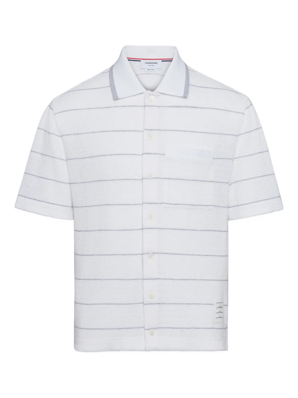 Thom Browne Camicia a righe a maniche corte - Bianco