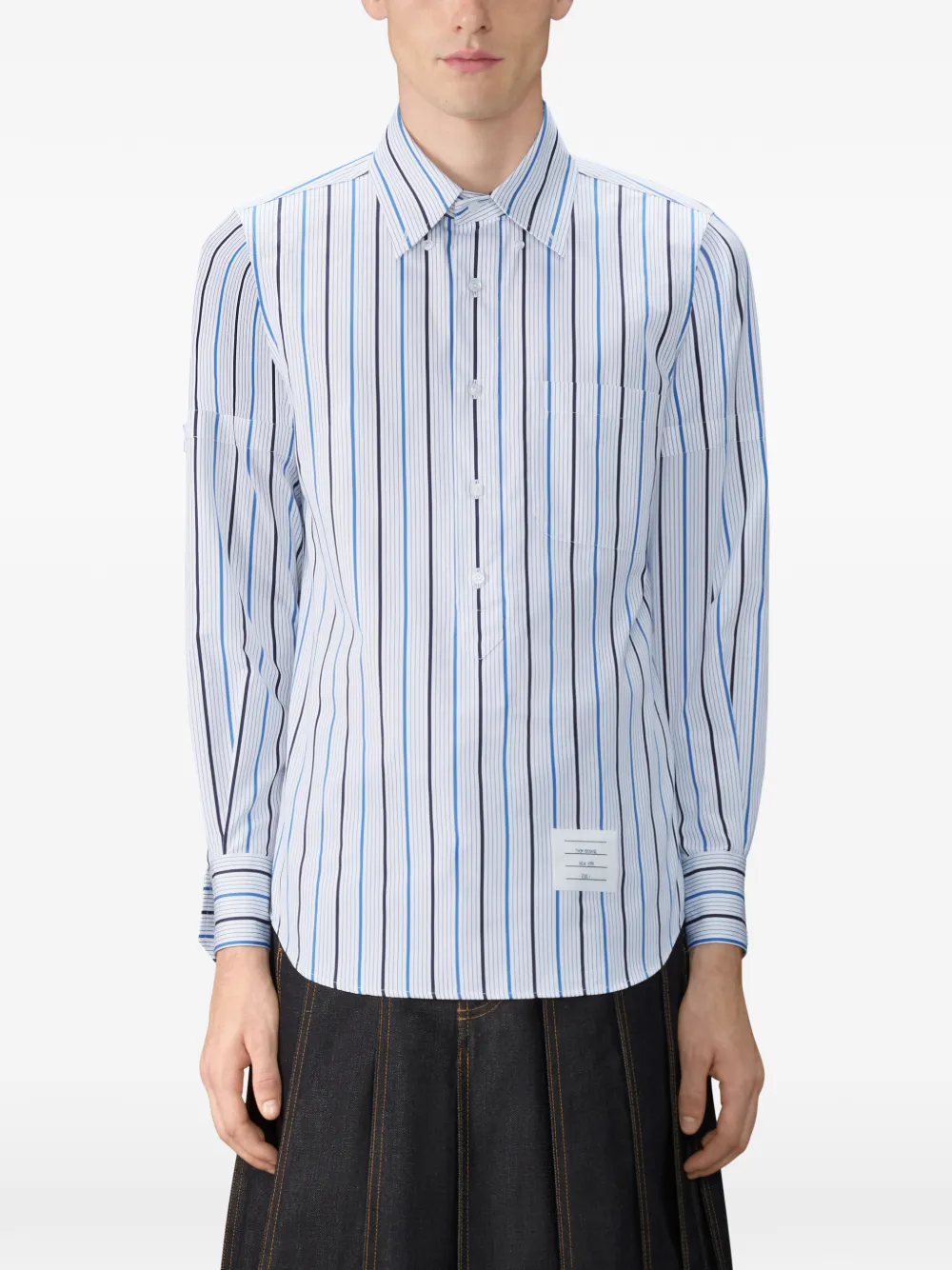 Thom Browne striped poplin shirt - White
