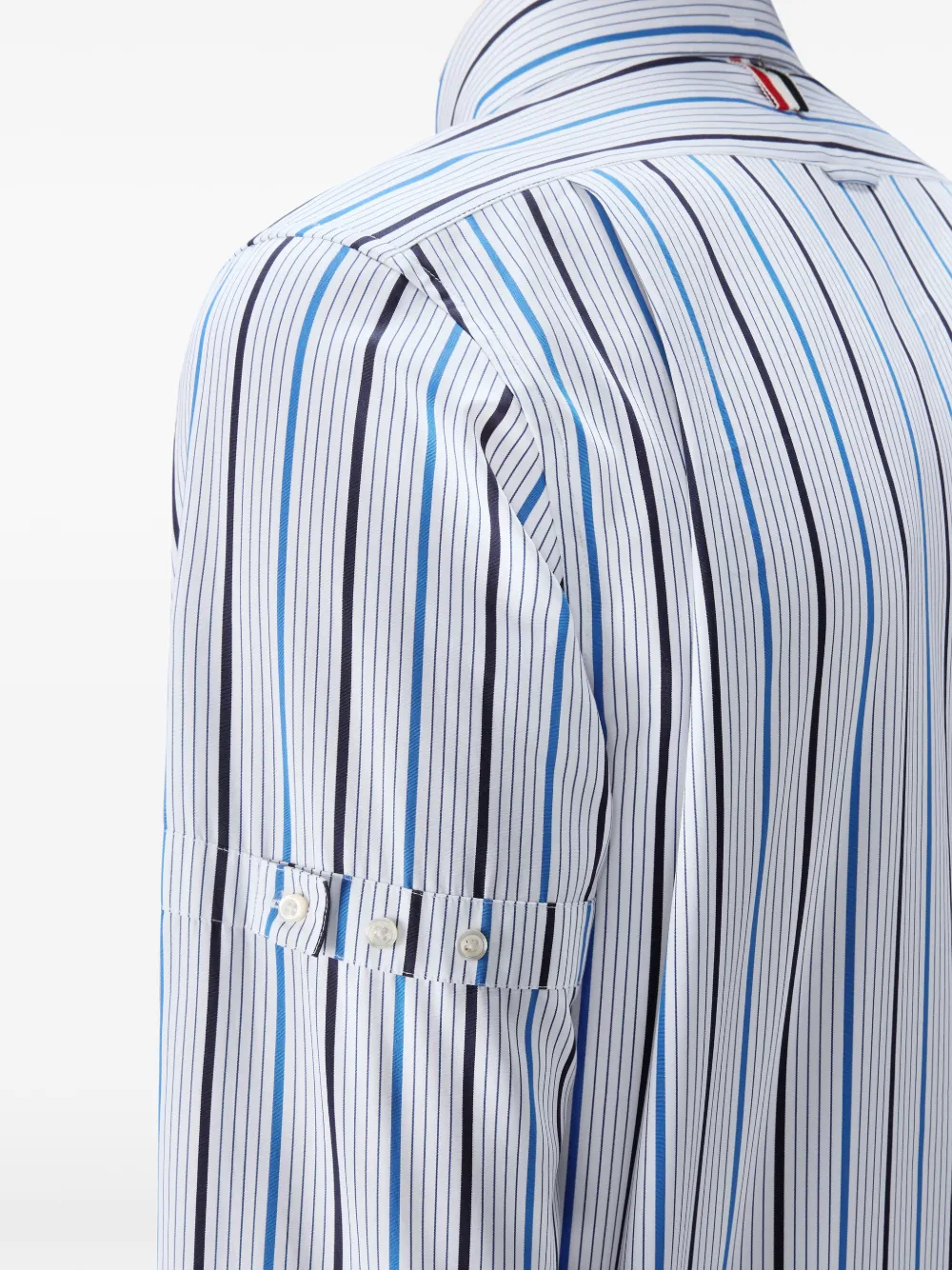 Thom Browne Gestreept popeline overhemd met armband Wit