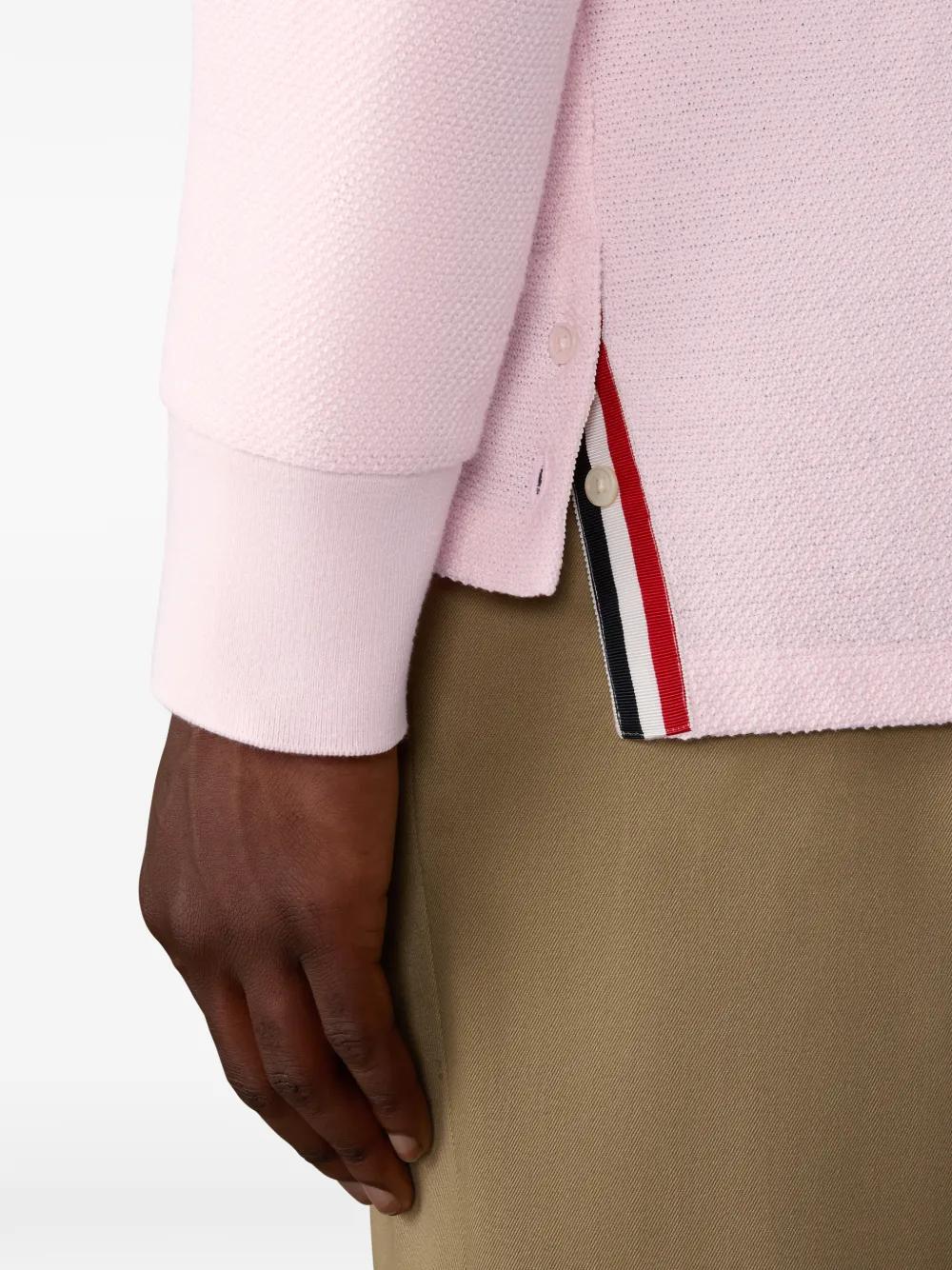 Thom Browne 4-Bar piqué vest met textuur Roze