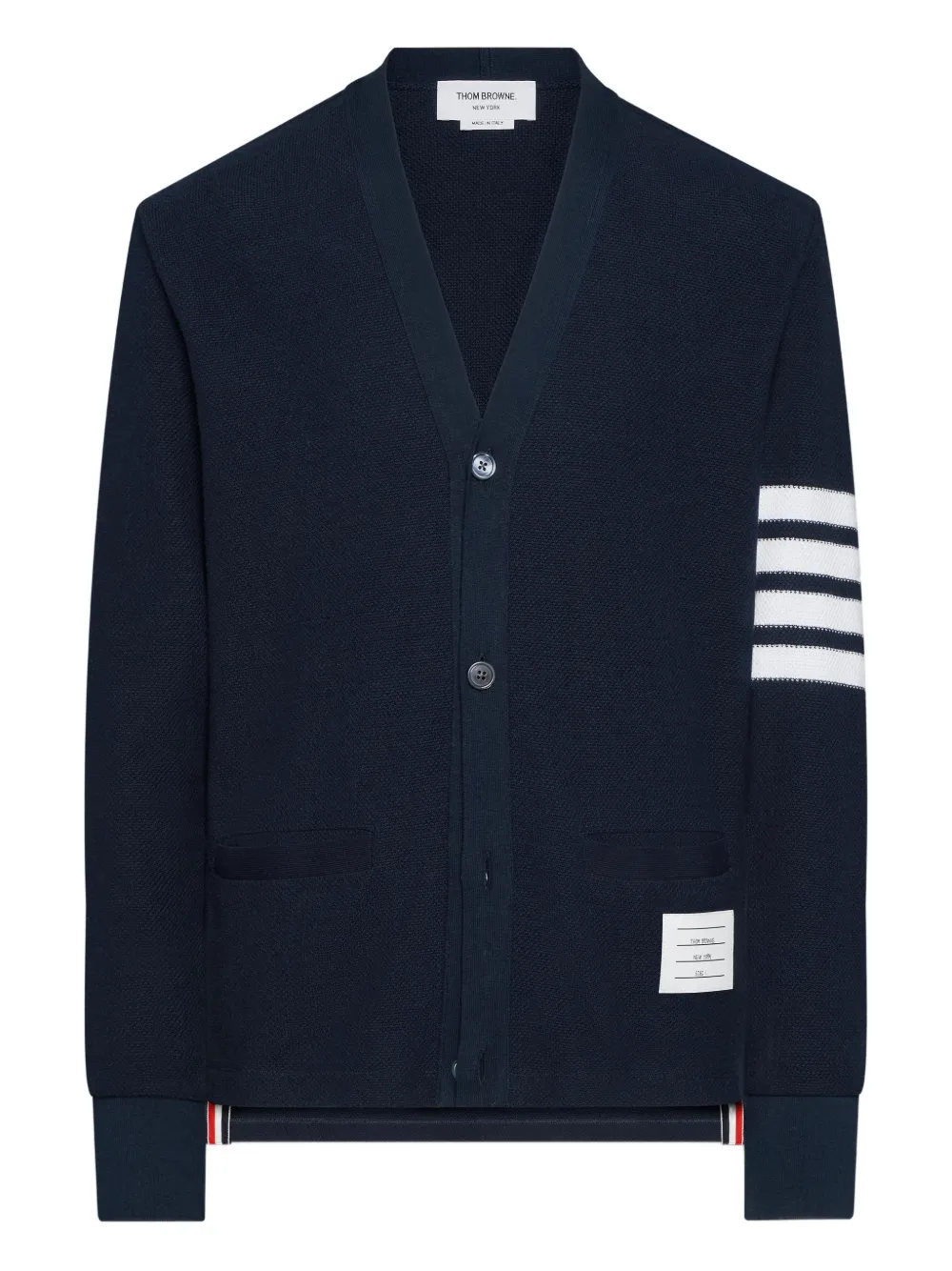 Thom Browne Cardigan con dettaglio a righe - Blu