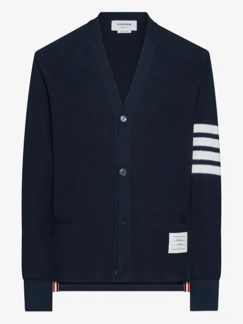 Thom Browne V-neck logo patch cardigan