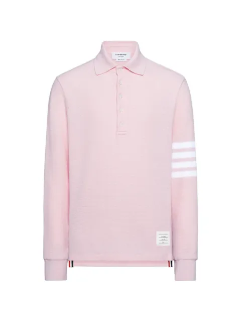 Thom Browne фактурная рубашка поло с полосками 4-Bar