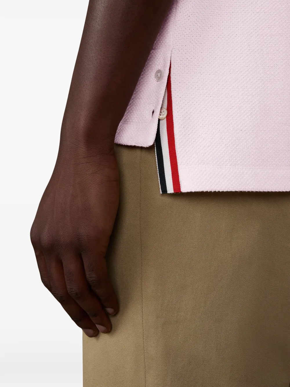 Thom Browne 4-Bar piqué T-shirt Roze