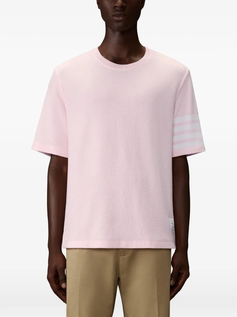 Thom Browne 4-Bar piqué T-shirt Roze