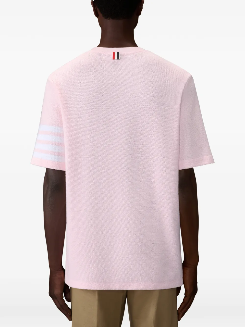 Thom Browne 4-Bar piqué T-shirt Roze