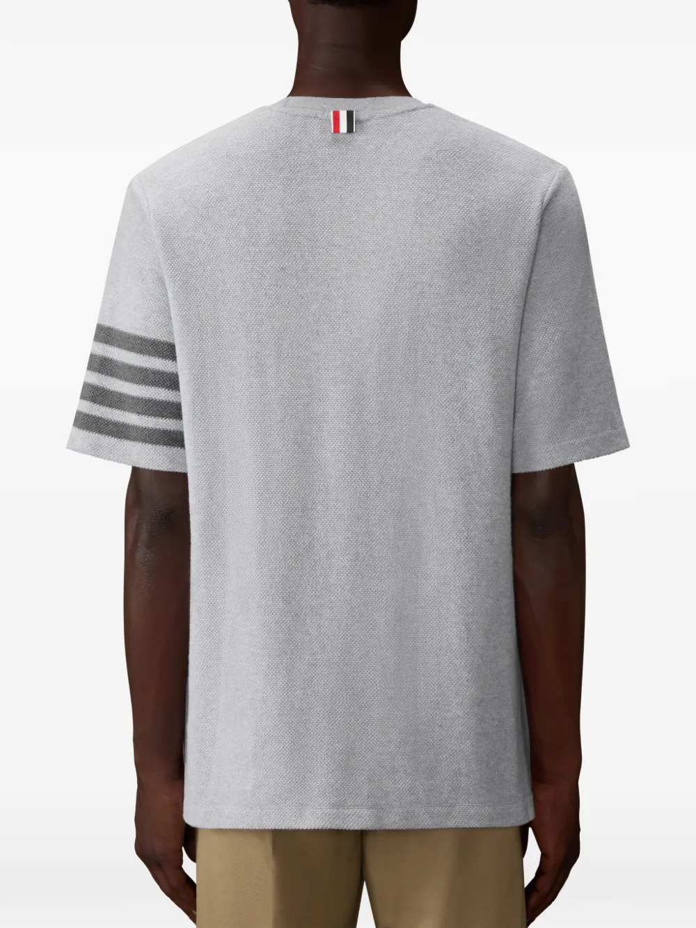 Thom Browne 4-Bar piqué T-shirt Grijs