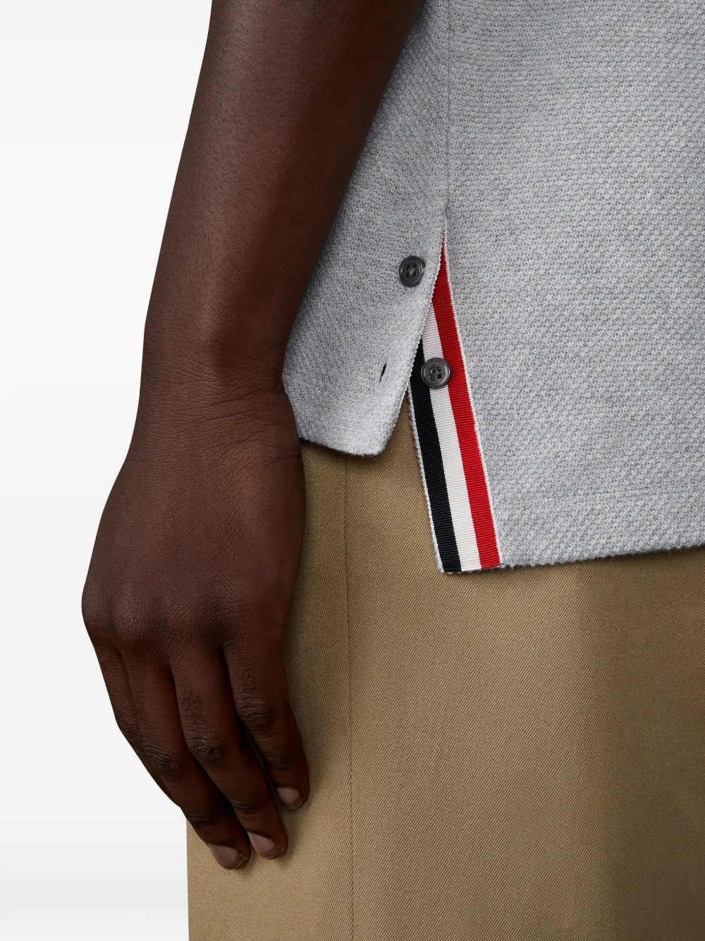 Thom Browne 4-Bar piqué T-shirt Grijs