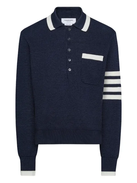 Thom Browne Stitch 4-Bar long-sleeve polo shirt