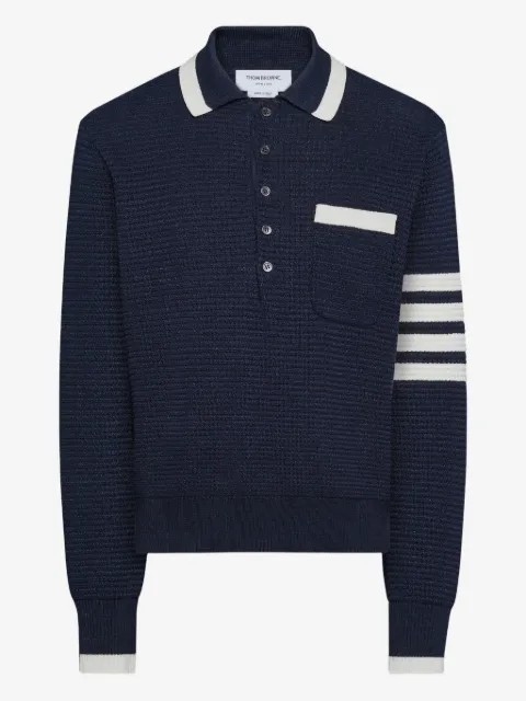 Thom Browne 四条纹纹理缝线毛衣