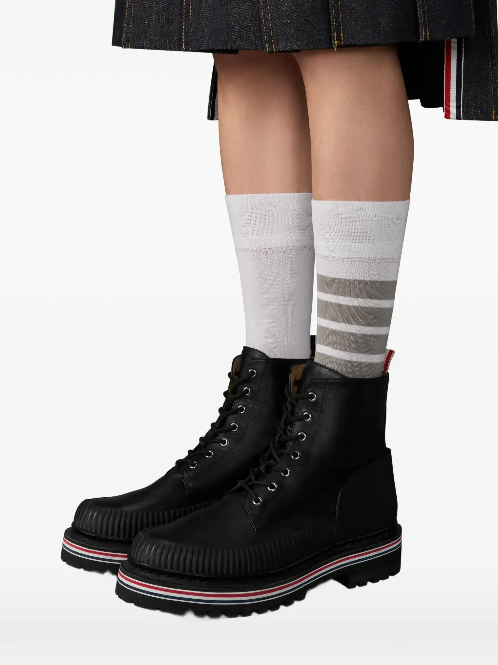 Thom Browne Leren wandellaarzen Zwart