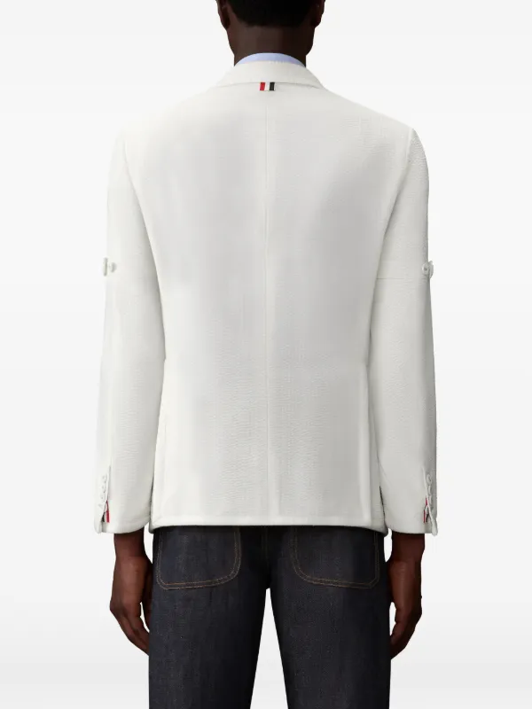 Thom Browne Wool Seersucker Tennis Embroidery Sportcoat With