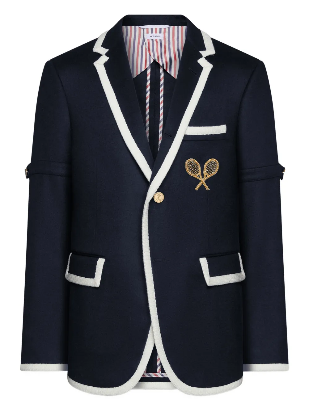 Thom Browne Blazer con ricamo - Blu