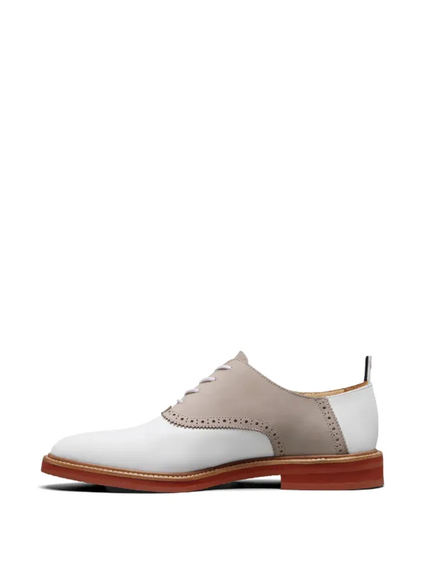 Thom Browne colour-block Panelled Oxford Shoes | White  display picture 2