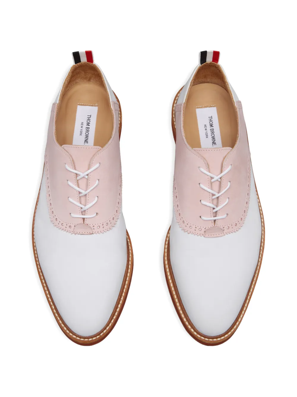 Thom Browne panelled leather oxford shoes Wit