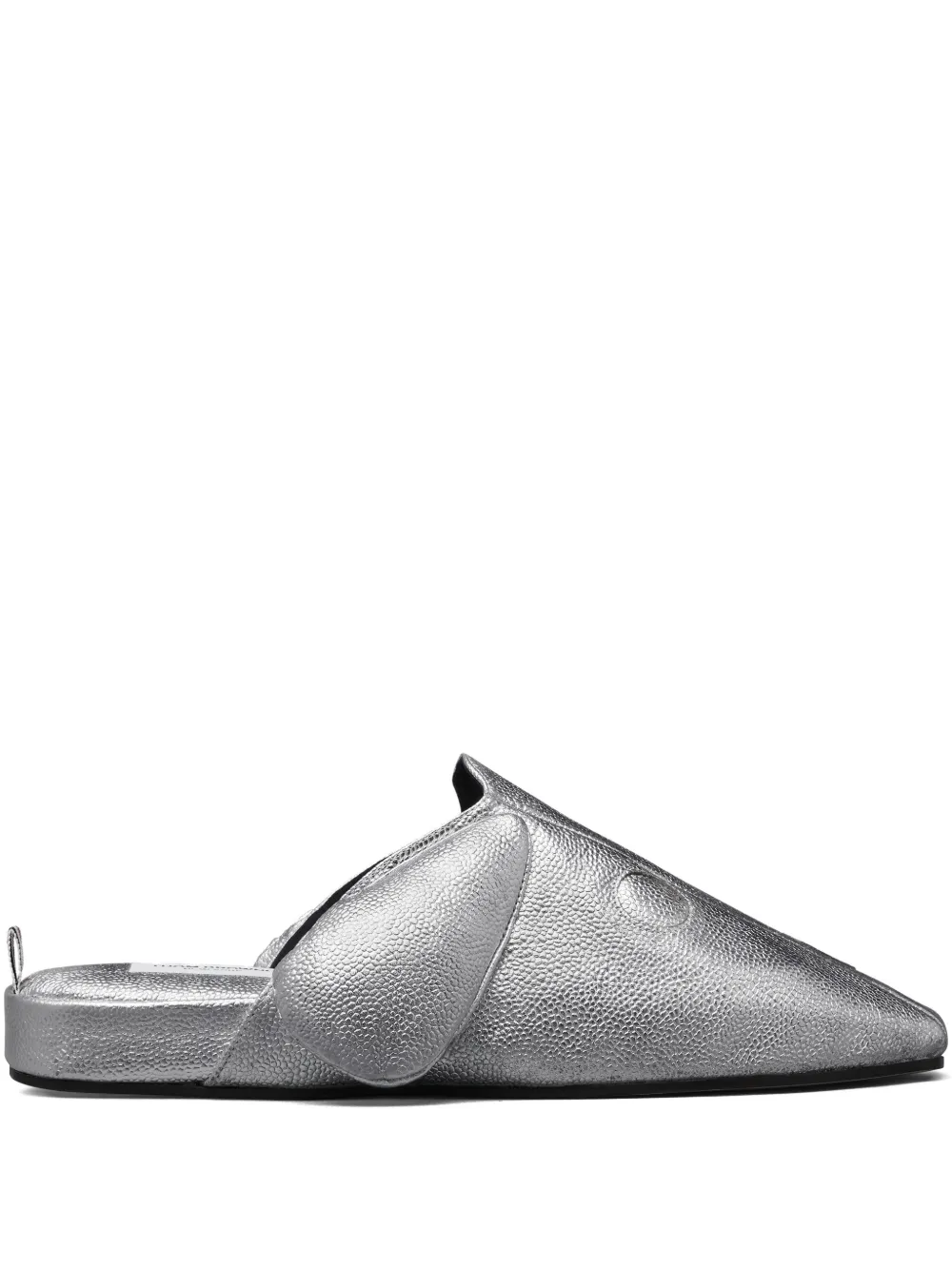Thom Browne Hector pebble-grain slippers | Silver | Image 1