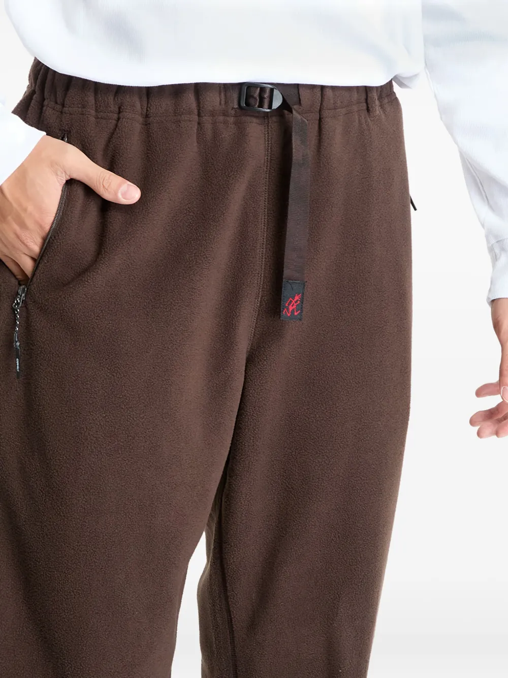 Gramicci Fleece thermo broek met rits Bruin