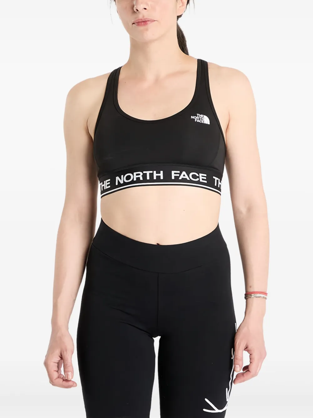 The North Face Logo-detail Sport Bras In Black