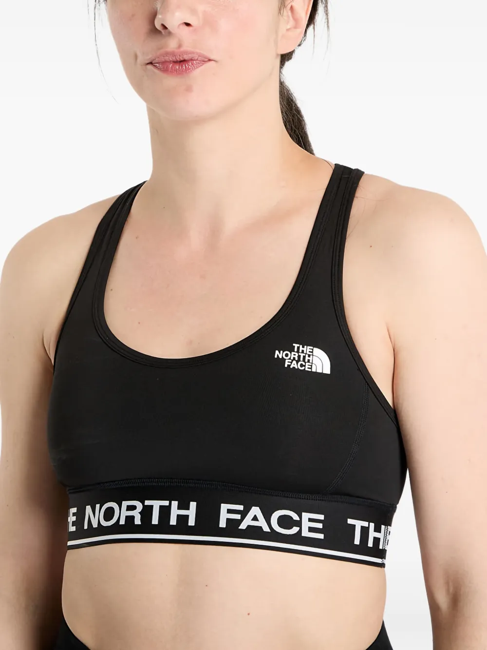 The North Face Logo-detail Sport Bras In Black