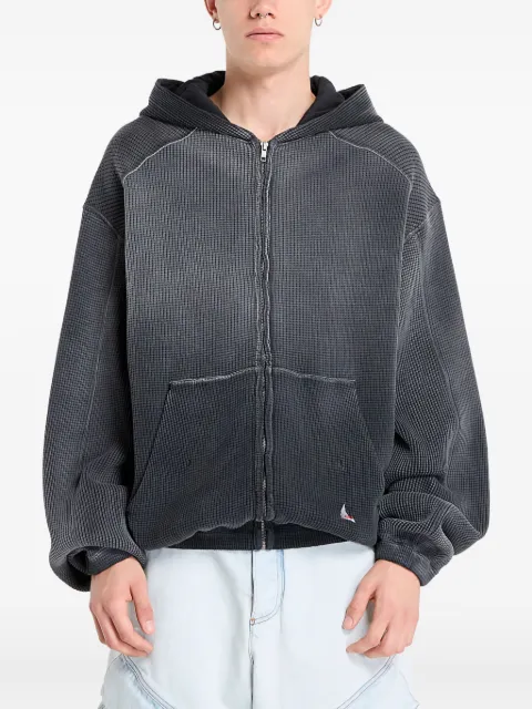 ROA Bee Sun faded waffle hoodie